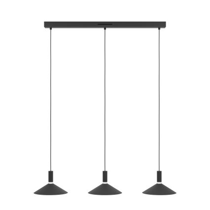 Eglo - Lámpara colgante LED RGBW regulable con cable 3xLED/7,5W/230V 2700-6500K negra