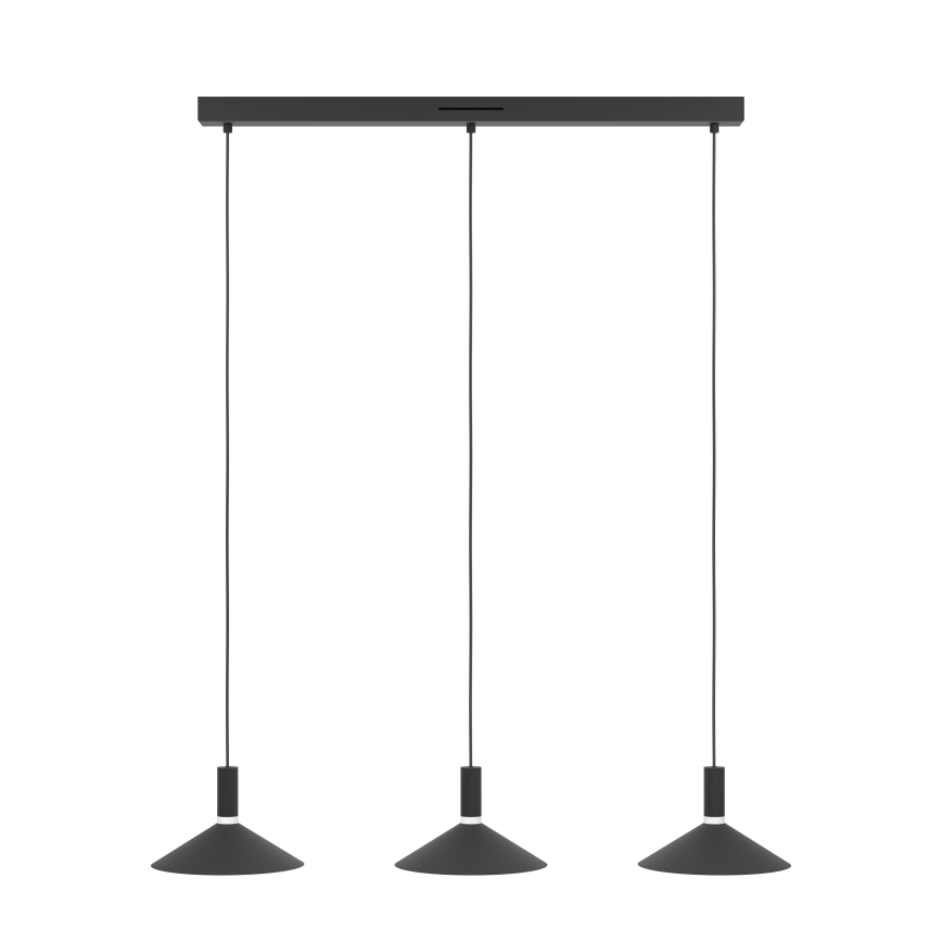 Eglo - Lámpara colgante LED RGBW regulable con cable 3xLED/7,5W/230V 2700-6500K negra