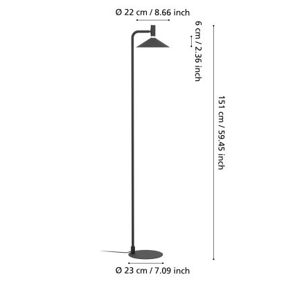 Eglo - Lámpara de pie LED RGBW regulable, 7,5 W, 230 V, 2700–6500 K, negra