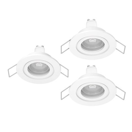 Eglo - Pack de 3 focos empotrables LED para baño, 1xGU10/4,5W/230V, IP44, blanco