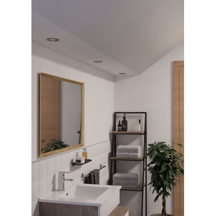 Eglo - Juego de 3 focos empotrables LED para baño 1xGU10/4,5W/230V IP44 cromo mate