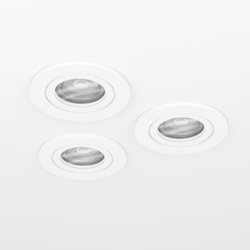 Eglo - Pack de 3 focos empotrables LED para techo 1xGU10/4,5W/230V blanco