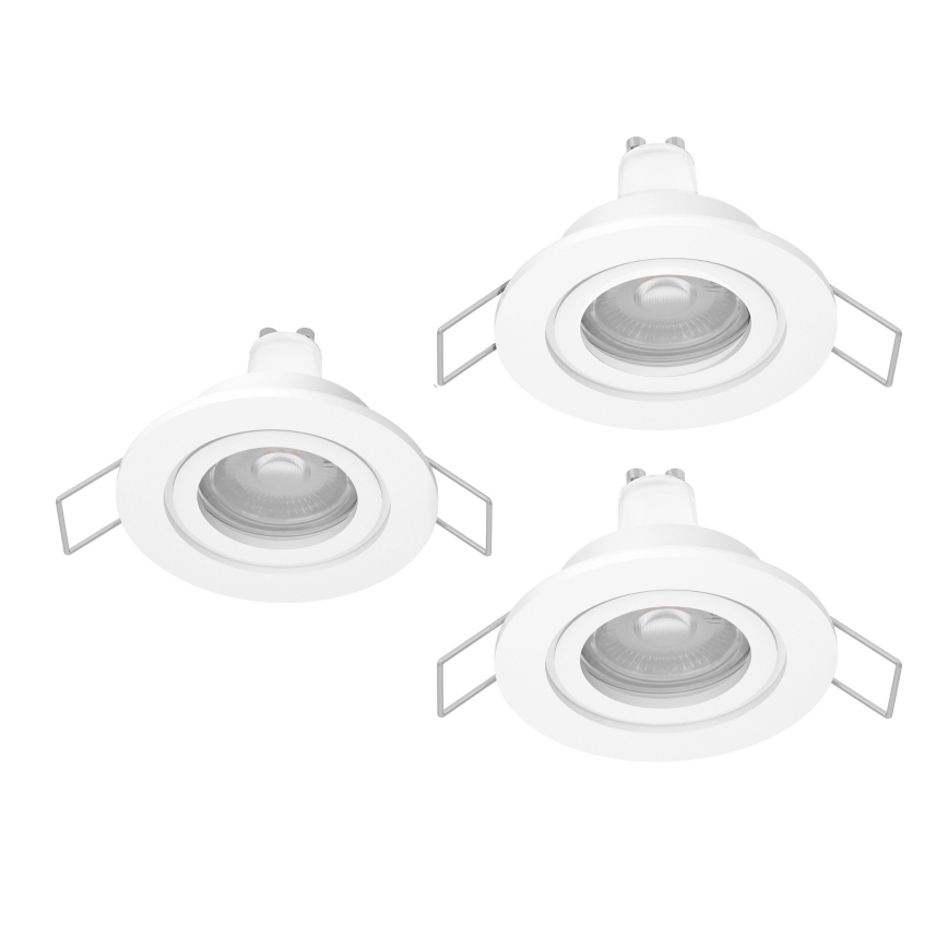 Eglo - Juego de 3 focos empotrables LED para baño 1xGU10/4,5W/230V IP44 blanco