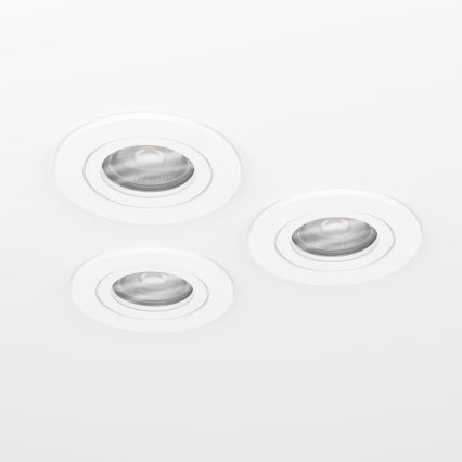 Eglo - Juego de 3 focos empotrables LED para baño 1xGU10/4,5W/230V IP44 blanco