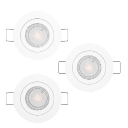 Eglo - Juego de 3 focos empotrables LED para baño 1xGU10/4,5W/230V IP44 blanco