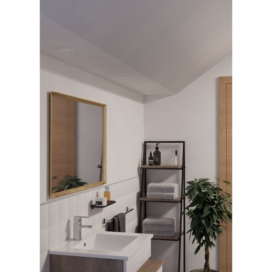 Eglo - Juego de 3 focos empotrables LED para baño 1xGU10/4,5W/230V IP44 blanco