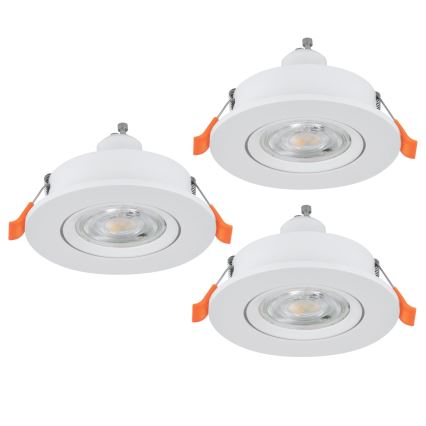 Eglo - Juego de 3 luminarias empotrables LED 1xGU10/4,5W/230V blancas