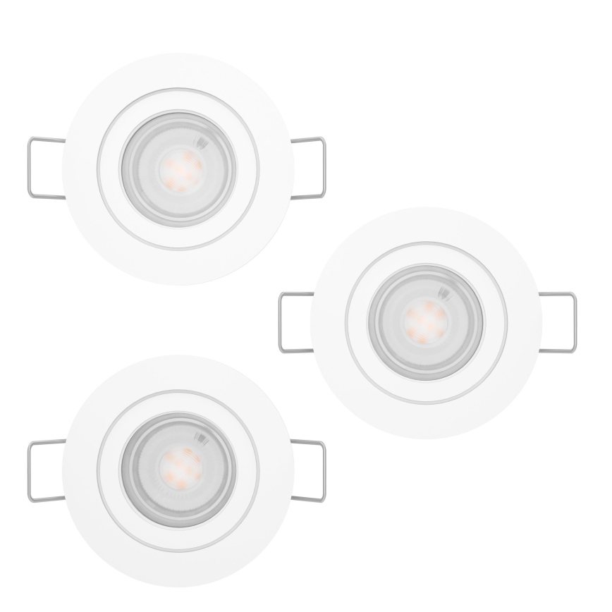 Eglo - Juego de 3 luminarias empotrables LED 1xGU10/4,5W/230V blancas