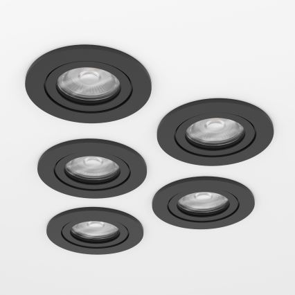 Eglo - Set de 5 focos empotrables LED, 4,8 W, 230 V, 2700/4000/6500 K, negro