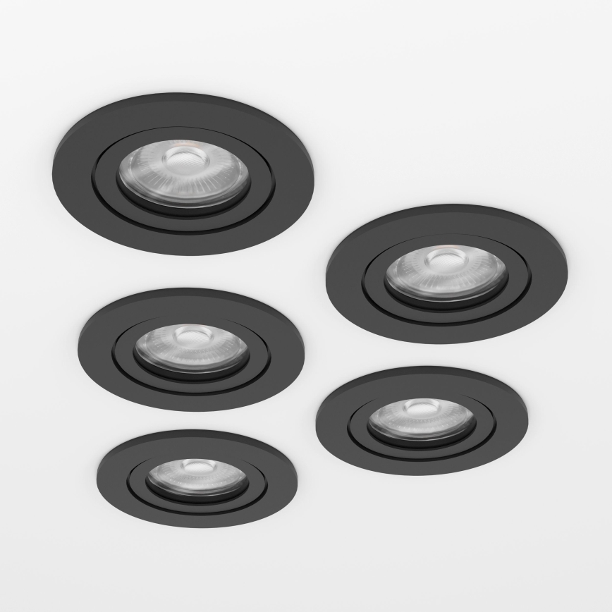 Eglo - Set de 5 focos empotrables LED, 4,8 W, 230 V, 2700/4000/6500 K, negro