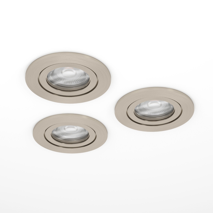Eglo - Set de 3 focos empotrables LED/4,8W/230V 2700/4000/6500K cromo mate