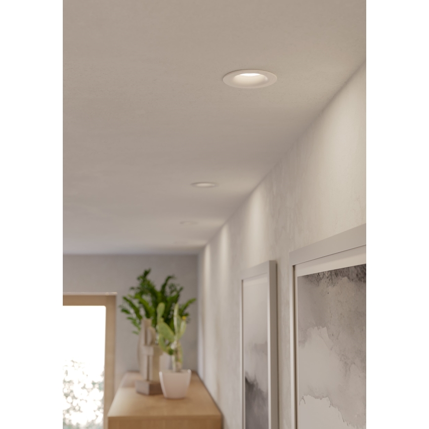 Eglo - Luminaria empotrada para baño LED/4,9W/230V 2700/4000/6500K diámetro 8,8 cm IP65 blanco