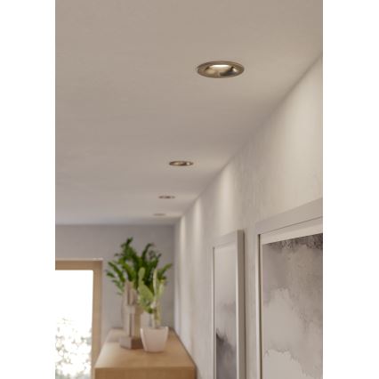 Eglo - Luminaria empotrada LED para baño, 4,9 W, 230 V, 2700/4000/6500 K, Ø 8,8 cm, IP65, cromo mate