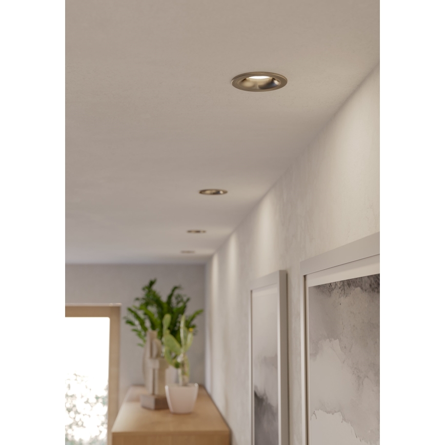 Eglo - Luminaria empotrada LED para baño, 4,9 W, 230 V, 2700/4000/6500 K, Ø 8,8 cm, IP65, cromo mate