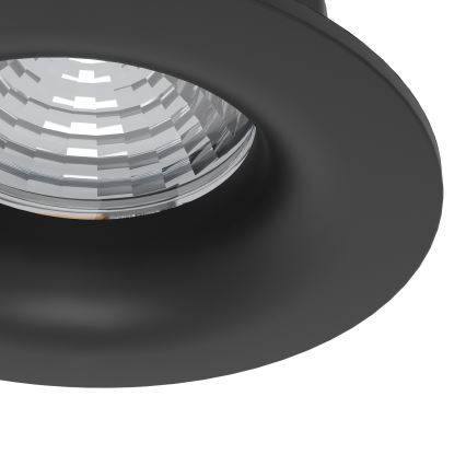 Eglo - Pack de 3 focos empotrables LED regulables, 4,8 W/230 V, Ø 8,8 cm, negro