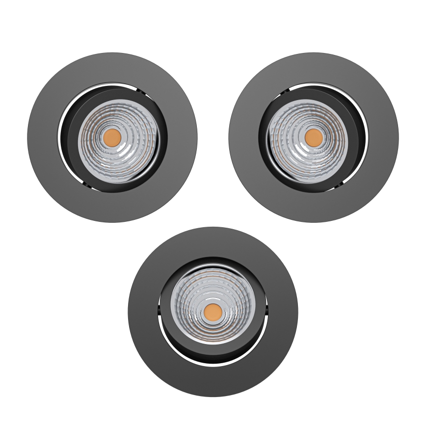 Eglo - Juego de 3 focos empotrables LED regulables LED/6,4W/230V Ø 8,8 cm negro