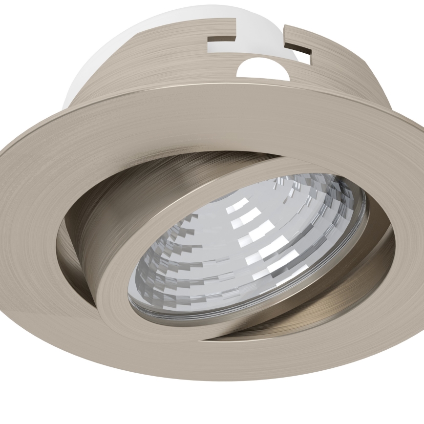 Eglo - Juego de 3 focos empotrables LED regulables LED/6,4W/230V, diámetro 8,8 cm, cromo mate
