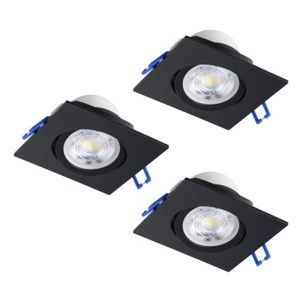 Eglo - Set de 3 luminarias empotrables LED regulables LED/4,8W/230V 8,8x8,8 cm negro