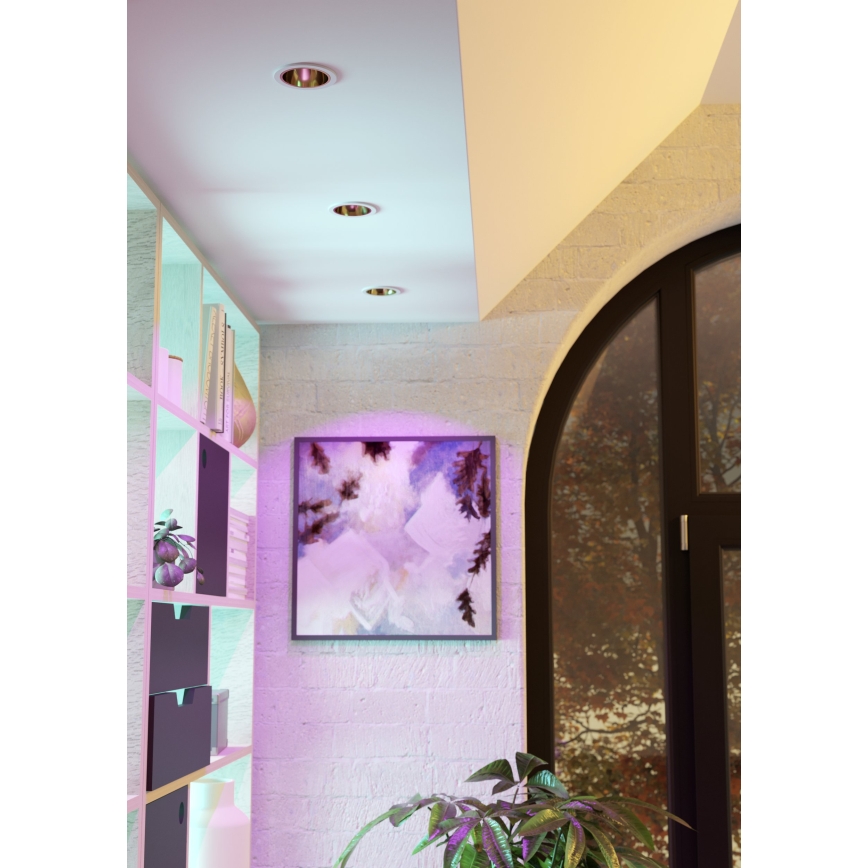 Eglo - LED RGBW regulable, luminaria empotrada para baño LED/4,8W/230V 2700-6500K IP44 blanco/dorado