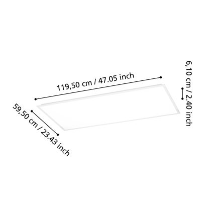 Eglo - Panel LED de montaje en superficie LED/36,5W/230V 2700/4000/6500K 120x60 cm blanco