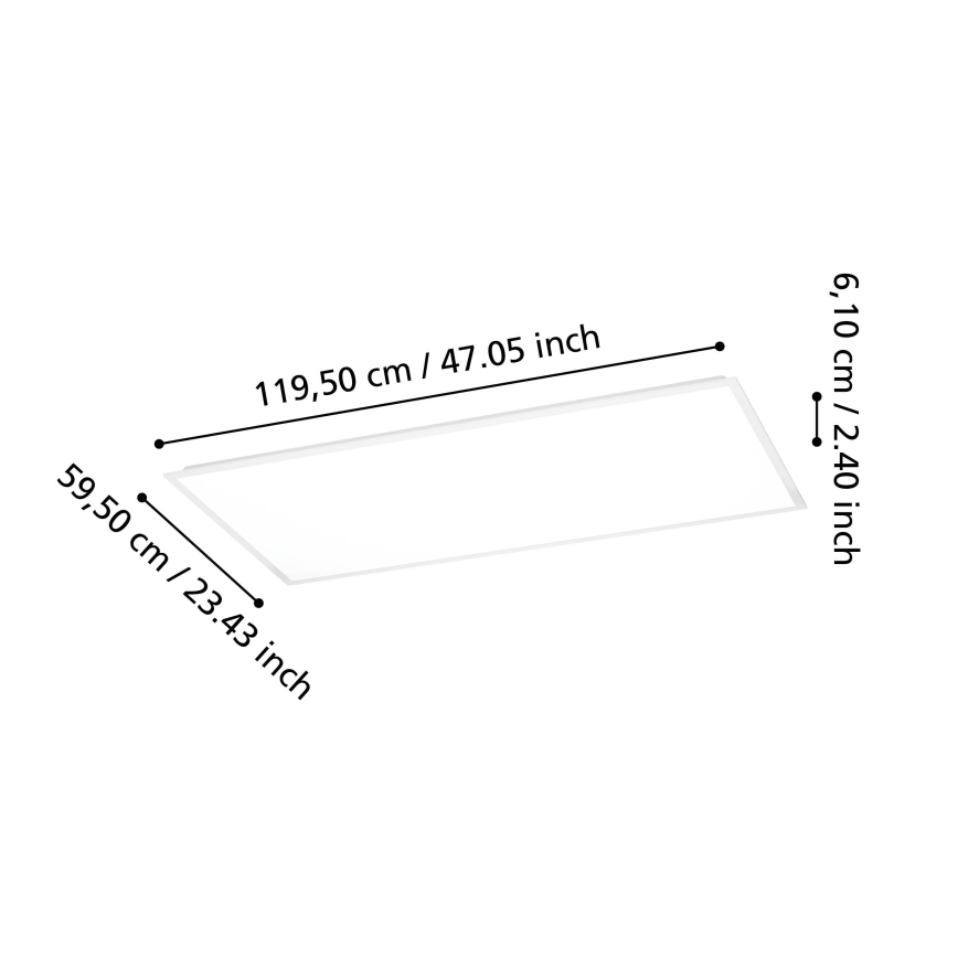 Eglo - Panel LED de montaje en superficie LED/36,5W/230V 2700/4000/6500K 120x60 cm blanco