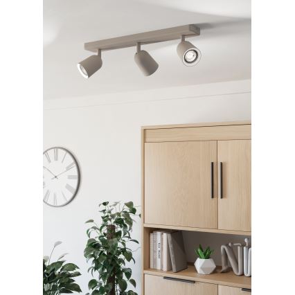 Eglo - Luminaria de focos 3xGU10/10W/230V beige