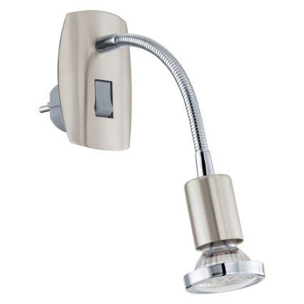 Eglo - Lámpara LED para enchufe 1xGU10/2,8W/230V cromo mate