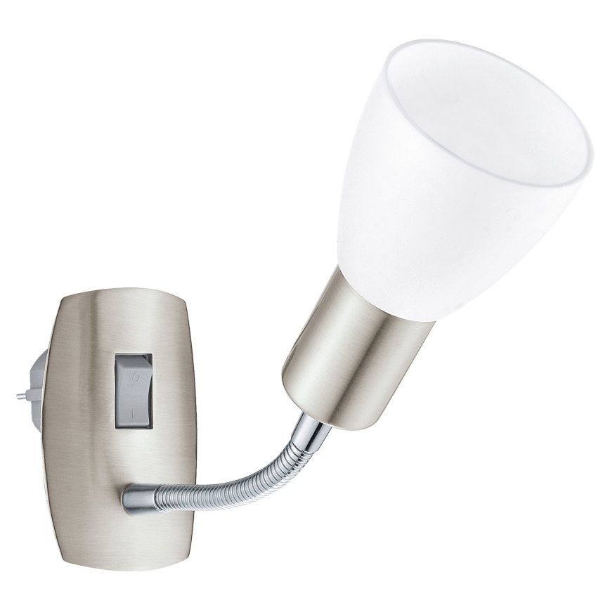 Eglo - Aplique de pared enchufable 1xE14/5W/230V cromo mate
