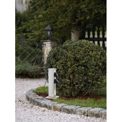 EGLO - Columna de enchufe para exterior verde SCHUKO IP44