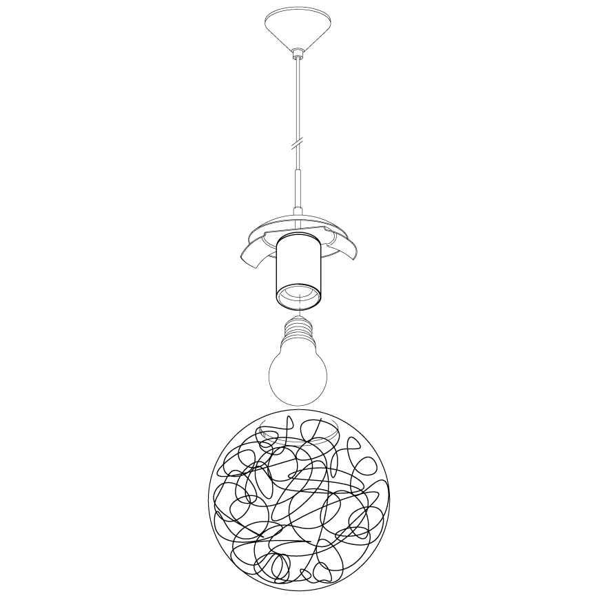 Eglo 93073 - Lámpara colgante con cable LUBERIO 1xE27/60W/230V Ø 25 cm