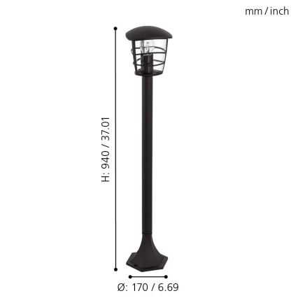 Eglo - Lámpara exterior LED 1xE27/8,5W/230V IP44 negra