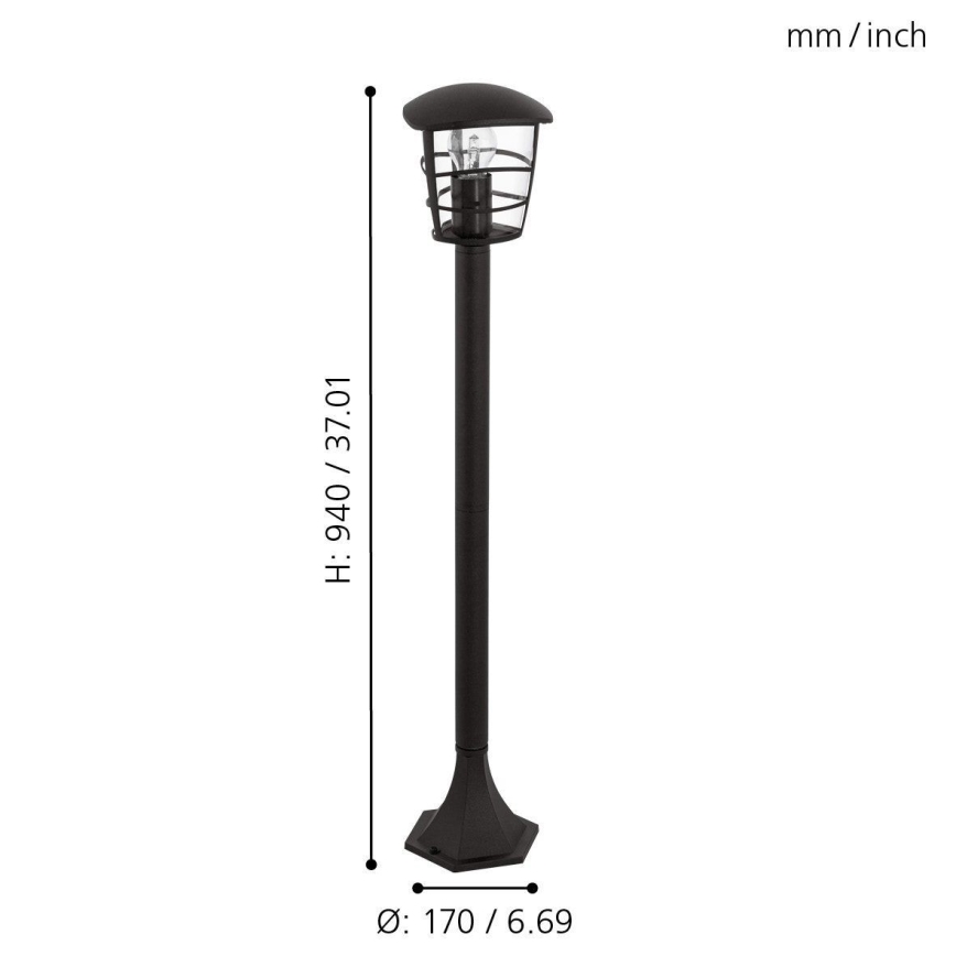 Eglo - Lámpara exterior LED 1xE27/8,5W/230V IP44 negra