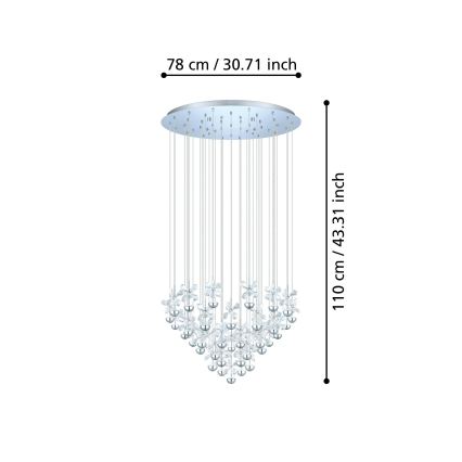 Eglo 93661 - Lámpara colgante LED con cable PIANOPOLI LED/107,5W/230V