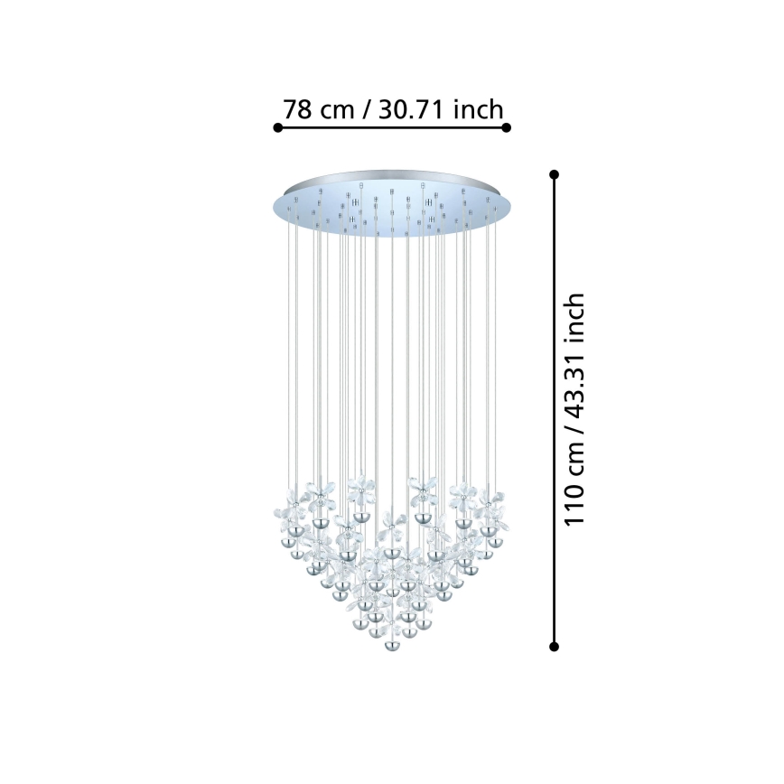 Eglo 93661 - Lámpara colgante LED con cable PIANOPOLI LED/107,5W/230V