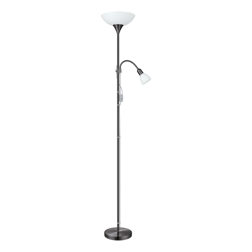 Eglo - Lámpara de pie 1xE27/60W/230V + 1xE14/25W/230V negro cromo