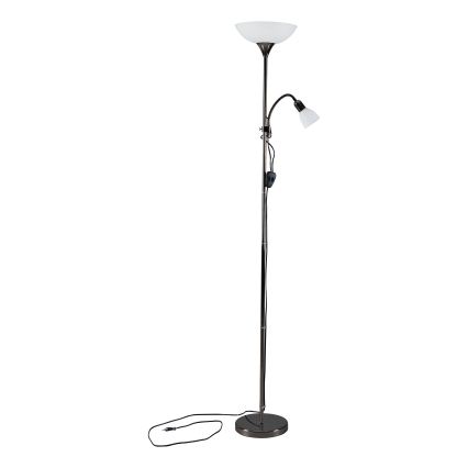 Eglo - Lámpara de pie 1xE27/60W/230V + 1xE14/25W/230V negro cromo