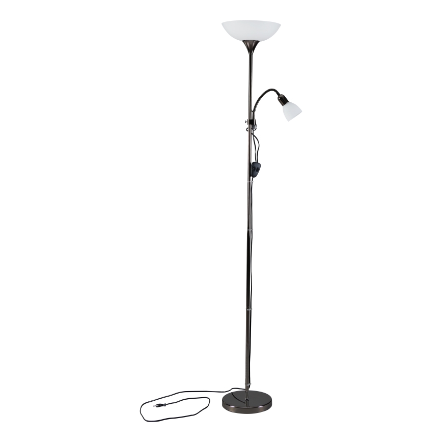 Eglo - Lámpara de pie 1xE27/60W/230V + 1xE14/25W/230V negro cromo