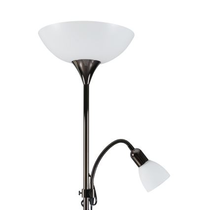 Eglo - Lámpara de pie 1xE27/60W/230V + 1xE14/25W/230V negro cromo