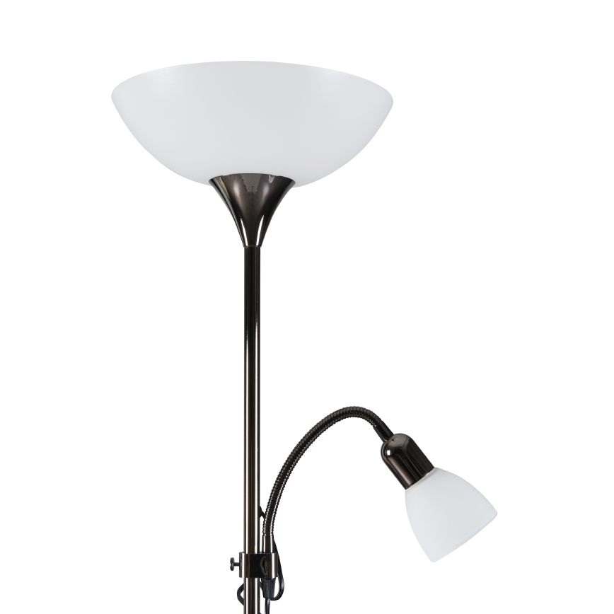 Eglo - Lámpara de pie 1xE27/60W/230V + 1xE14/25W/230V negro cromo