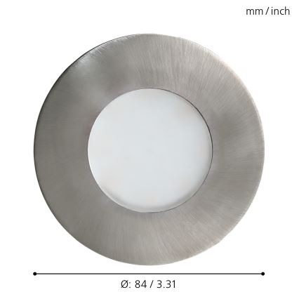 Eglo 94092 - Luminaria empotrada de techo LED para baño MARGO 1xGU10/5W/230V IP65