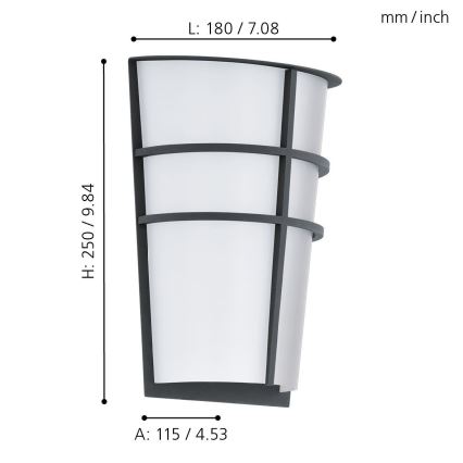 Eglo 94138 - Aplique LED de exterior BREGANZO 2xLED/2,5W/230V IP44