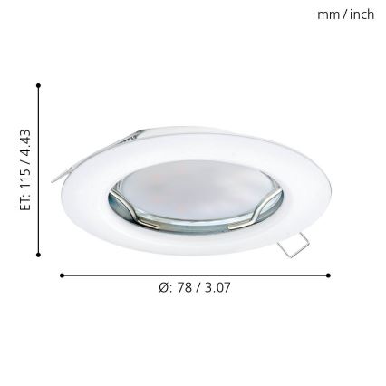 Eglo - Juego de 3 luminarias empotrables LED PENETO 1xGU10-LED/3W/230V