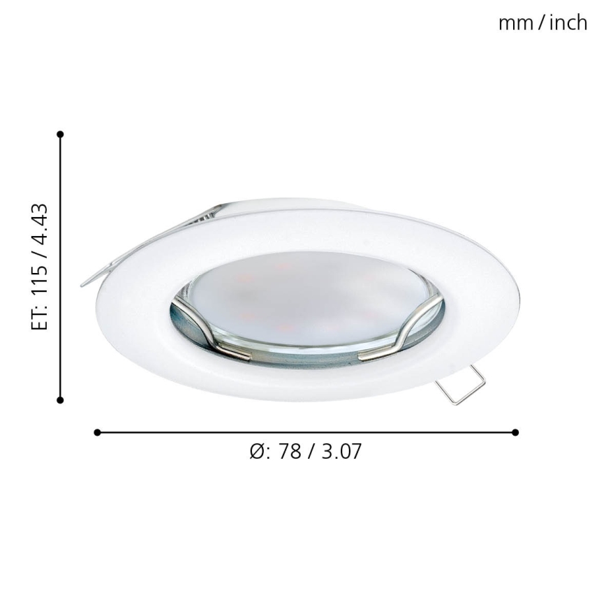 Eglo - Juego de 3 luminarias empotrables LED PENETO 1xGU10-LED/3W/230V