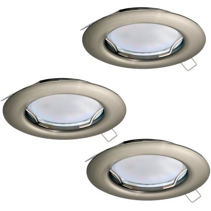 Eglo - Juego de 3 focos empotrados LED PENETO 1xGU10-LED/3W/230V
