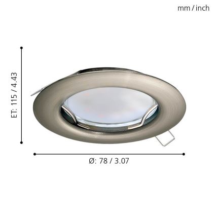 Eglo - Juego de 3 focos empotrados LED PENETO 1xGU10-LED/3W/230V