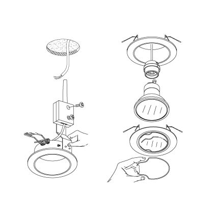 Eglo - Juego de 3 focos empotrados LED PENETO 1xGU10-LED/3W/230V