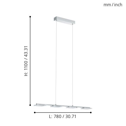 Eglo 94244 - Lámpara colgante LED CARTAMA 4xLED/4,5W/230V