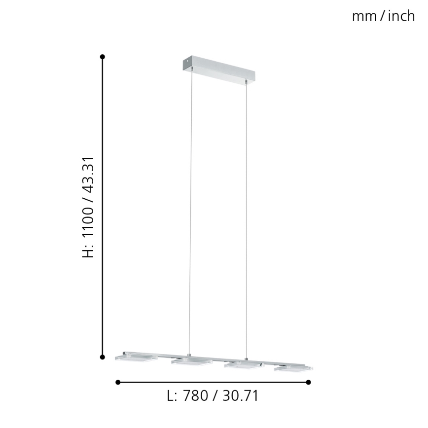Eglo 94244 - Lámpara colgante LED CARTAMA 4xLED/4,5W/230V