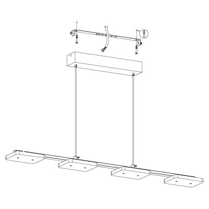 Eglo 94244 - Lámpara colgante LED CARTAMA 4xLED/4,5W/230V