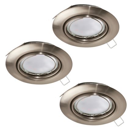 Eglo - Juego de 3 luminarias empotrables LED PENETO 1xGU10-LED/5W/230V